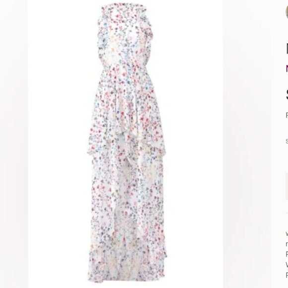 Monique Lhuillier floral romantic fairy  dress gown 10 - Picture 4 of 14